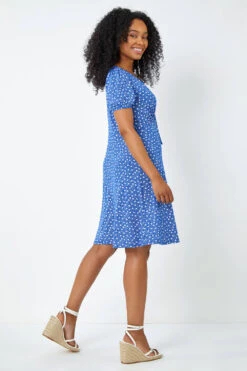 Royal Blue Petite Ditsy Floral Tie Neck Dress -Dress Haven Sales Store 4931a7e2 71e9 4fea 8f60 21a5cbaf7db5