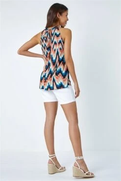 Blue Abstract Print Halterneck Dress -Dress Haven Sales Store 4a563c70 c461 499f 8b3d d48bcbb9d17f