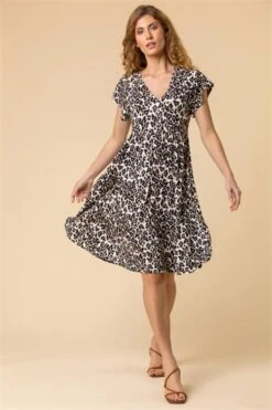 Camel Animal Print Panel Stretch Dress -Dress Haven Sales Store 4ab111ba 273b 49fe 8f2b 87c5ba0821b8