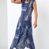 Navy Patchwork Stretch Hanky Hem Dress -Dress Haven Sales Store 4d18fbdd 5734 408e 80f6 60096e2f8891