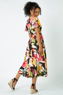 Pink Petite Tropical Button Midi Dress -Dress Haven Sales Store 4d563a97 8190 4fd4 a211 d828abaf5f6b