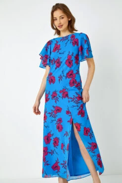Blue Floral Tiered Sleeve Maxi Dress -Dress Haven Sales Store 4d9b68b1 d3b5 4315 99e3 16be6481b4e0