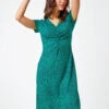 Green Leopard Print Ruched Midi Dress -Dress Haven Sales Store 4db9df8e ad37 4dba a8f9 46b4f8134840