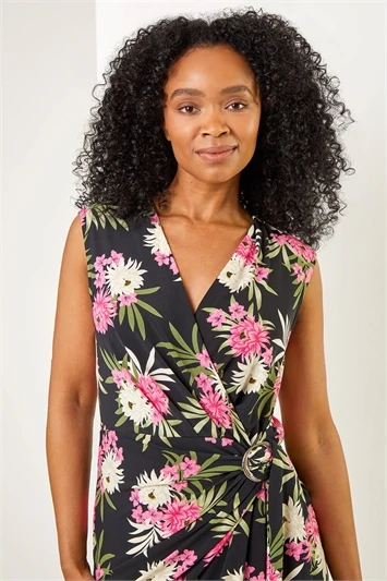 Pink Petite Sleeveless Twist Front Maxi Dress 5 Pink Petite Sleeveless Twist Front Maxi Dress - Image 3