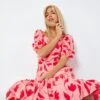 Pink Floral Print Frill Hem Midi Dress -Dress Haven Sales Store 4fed830f 3f32 4839 8a56 17193b4090e4