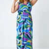 Purple Curve Abstract Shirred Stretch Maxi Dress -Dress Haven Sales Store 50845162 c8a3 4e87 97a9 5430216bc878