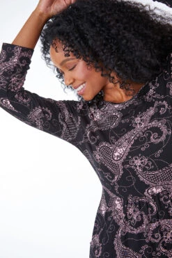 Black Petite Paisley Print Midi Dress -Dress Haven Sales Store 50a90b95 8484 414e 9348 2c853c7797f5