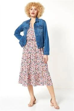 Navy Stretch Jersey Spot Midi Dress -Dress Haven Sales Store 5232371c a41d 4137 850f f8e97cf02ce8