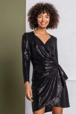 Black Sparkle Embellished Wrap Dress 9 Black Sparkle Embellished Wrap Dress -Dress Haven Sales Store 52ba8ce0 d56b 47f0 9604 396ccf391639
