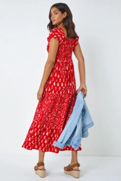 Red Boho Print Tiered Maxi Dress -Dress Haven Sales Store 584d61c3 2be3 497c 85d2 9e1139a83773