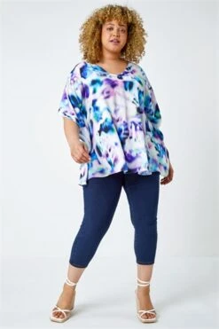 Turquoise Floral Print Cowl Neck Dress -Dress Haven Sales Store 5926a831 4157 4e3a b3a8 2dac76250f8d