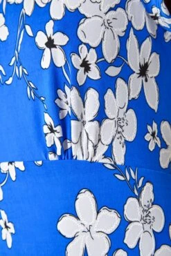 Royal Blue Textured Floral Print Tea Dress -Dress Haven Sales Store 5951214e 6aff 4a42 b07b 13f7c9c17200