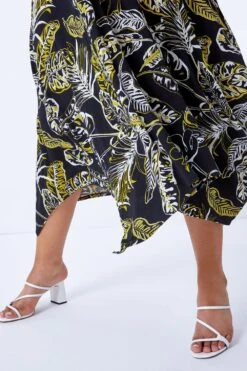 Black Curve Leaf Hanky Hem Stretch Dress 11 Black Curve Leaf Hanky Hem Stretch Dress -Dress Haven Sales Store 5a7177be a483 435f a469 97e771640ad1