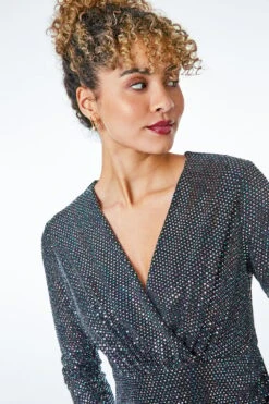 Black Petite Sparkle Embellished Wrap Dress -Dress Haven Sales Store 5a98056c e658 4b92 962d 75253bb7a174