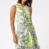 Lime Floral Tie Waist Dipped Hem Dress -Dress Haven Sales Store 5c4add29 2b7c 4784 a536 aeb9836c27a3