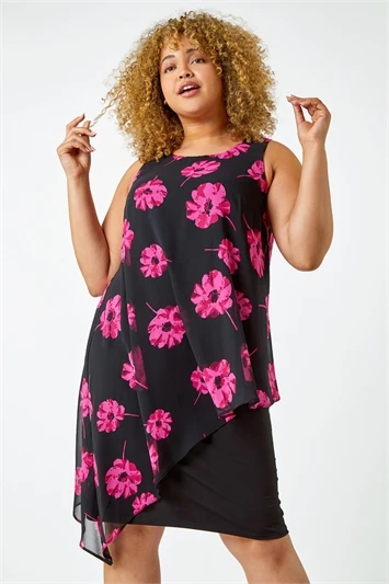 Pink Curve Premium Stretch Floral Midi Dress 4 Pink Curve Premium Stretch Floral Midi Dress - Image 2