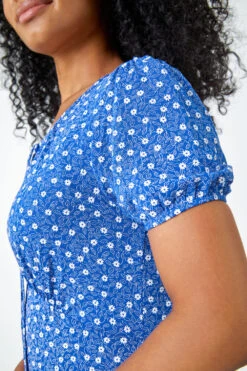 Royal Blue Petite Ditsy Floral Tie Neck Dress -Dress Haven Sales Store 5d8ef4c7 e2c8 4d49 98b3 807ad028783a