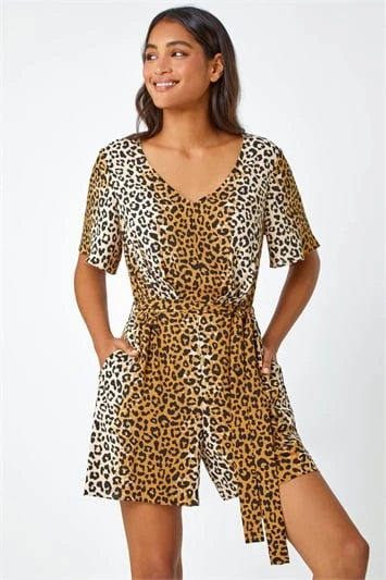 Camel Animal Print Bias Stretch Midi Dress 4 Camel Animal Print Bias Stretch Midi Dress - Image 2