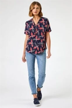 Orange Tropical Palm Print Slouch Pocket Dress -Dress Haven Sales Store 5fb2f36f fdc5 4067 a861 06db57fdbdfd