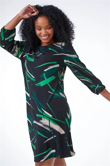 Navy Petite Notch Neck Jacquard Dress 7 Navy Petite Notch Neck Jacquard Dress - Image 5