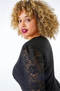 Black Curve Sequin Lace Wrap Dress -Dress Haven Sales Store 653c35bc d344 4289 981c bd8b8687a0f3