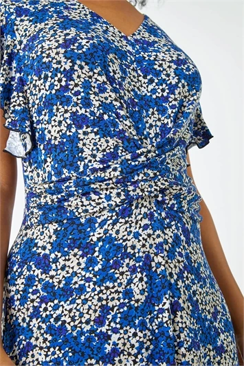 Navy Petite Floral Print Stretch Dress 3 Navy Petite Floral Print Stretch Dress