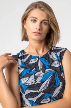 Grey Textured Leaf Print Fit & Flare Dress -Dress Haven Sales Store 6958879c 3367 4d8d abf3 7f67b1e916dd