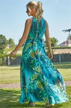 Pink Tropical Print Halterneck Maxi Dress -Dress Haven Sales Store 69d4e0d7 d696 4c7e bb38 44aeb00287c1