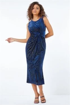 Blue Petite Ruched Glitter Midi Dress -Dress Haven Sales Store 6c755b7a 4a71 40ef 8976 ddd074349931