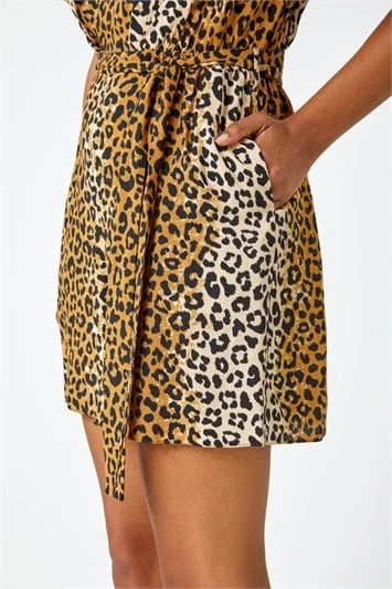 Camel Animal Print Bias Stretch Midi Dress 6 Camel Animal Print Bias Stretch Midi Dress - Image 4