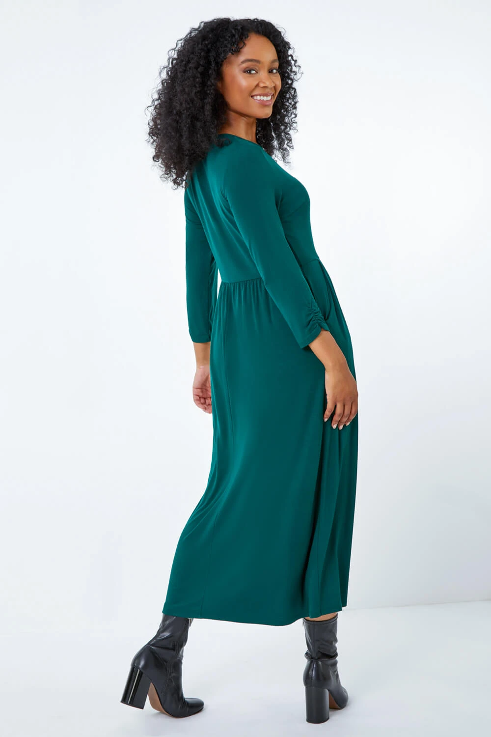 Forest Petite Stretch Jersey Midi Dress 5 Forest Petite Stretch Jersey Midi Dress - Image 3