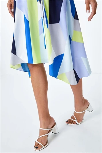 Yellow Tropical Print Dipped Hem Dress 6 Yellow Tropical Print Dipped Hem Dress - Image 4