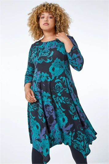 Black Curve Geometric Tunic Dress 4 Black Curve Geometric Tunic Dress - Image 2