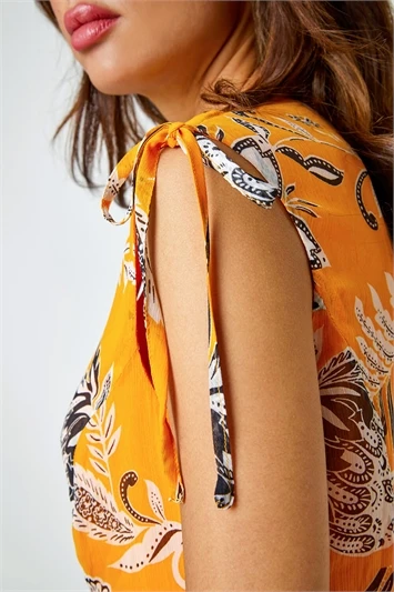 Yellow Sleeveless Floral Halter Neck Midi Dress 3 Yellow Sleeveless Floral Halter Neck Midi Dress