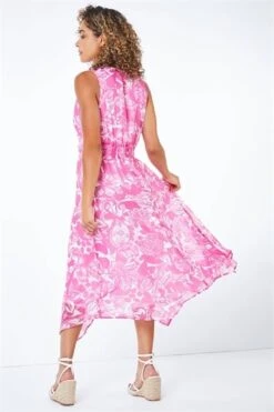 Pink Petite Floral Print Twist Front Maxi Dress -Dress Haven Sales Store 77b68a10 3eaf 4958 8717 e42d1abaeb30