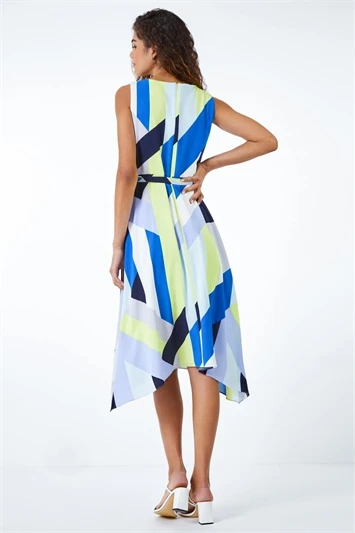 Yellow Tropical Print Dipped Hem Dress 5 Yellow Tropical Print Dipped Hem Dress - Image 3