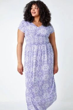 Blue Curve Aztec Print Shirred Midi Dress -Dress Haven Sales Store 80b0c2bf 0a44 4c4f b487 07169935d5da