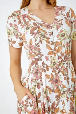 Coral Floral Print Button Detail Maxi Dress -Dress Haven Sales Store 818dd6e0 1dc3 4313 8dfd 98509fb7a58f