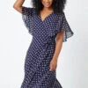 Navy Petite Polka Dot Cape Dress -Dress Haven Sales Store 86687639 6047 4d77 be26 b76255414958