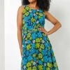 Blue Petite Floral Print Buckle Detail Dress -Dress Haven Sales Store 88b69da1 4740 493d bbe6 79d32c8c3d61