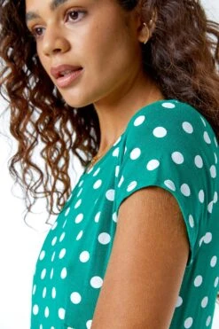 Green Spot Print Stretch Midi Dress -Dress Haven Sales Store 8c55c6eb 29b4 473e 87ae 50eaa4ca54f9