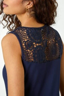 Navy Crochet Hem Stretch Midi Dress -Dress Haven Sales Store 8dca3b3d 378a 41f9 bf5b 40dc07020390