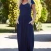 Navy Gathered Skirt Maxi Dress -Dress Haven Sales Store 8f37303c ab6b 4264 aa78 3864e13cfb02