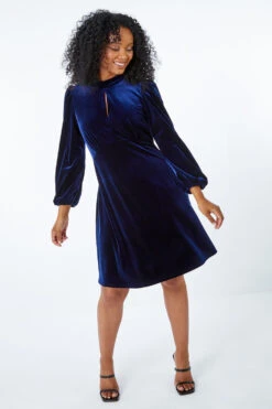 Midnight Blue Petite Keyhole Stretch Velvet Dress 10 Midnight Blue Petite Keyhole Stretch Velvet Dress -Dress Haven Sales Store 8fefc37e 591b 4955 91cc b893f74e2969