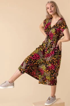 Multi Floral Print Button Through Dress -Dress Haven Sales Store 90062c40 5958 4b58 be1a 416209dea56b