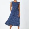 Navy Frill Sleeve Spot Shirred Midi Dress 2 Navy Frill Sleeve Spot Shirred Midi Dress -Dress Haven Sales Store 92e05f9f f36f 428d a5be ab3546361540