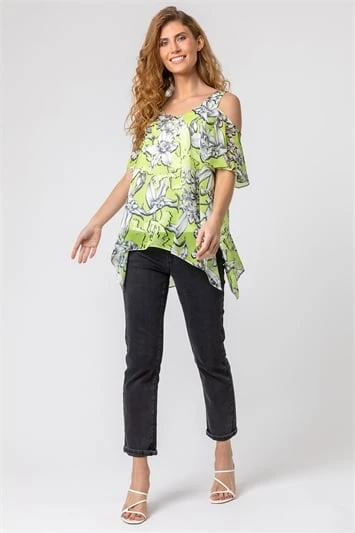 Ivory Floral Print Frill Cape Wrap Dress 3 Ivory Floral Print Frill Cape Wrap Dress