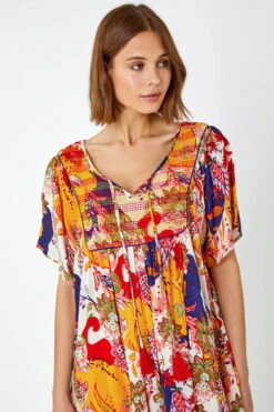 Yellow Tropical Print Frill Hem Smock Dress -Dress Haven Sales Store 99fe601e 0143 45a4 a471 e5da8a7d8b20
