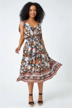 Red Petite Tropical Hanky Hem Midi Dress -Dress Haven Sales Store 9a626564 a854 4620 94f1 ed4f85de1b01