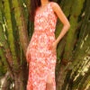 Orange Aztec Print Tie Back Maxi Dress -Dress Haven Sales Store 9c9ea821 b6ed 4e5c a034 fb0425c2cd3f